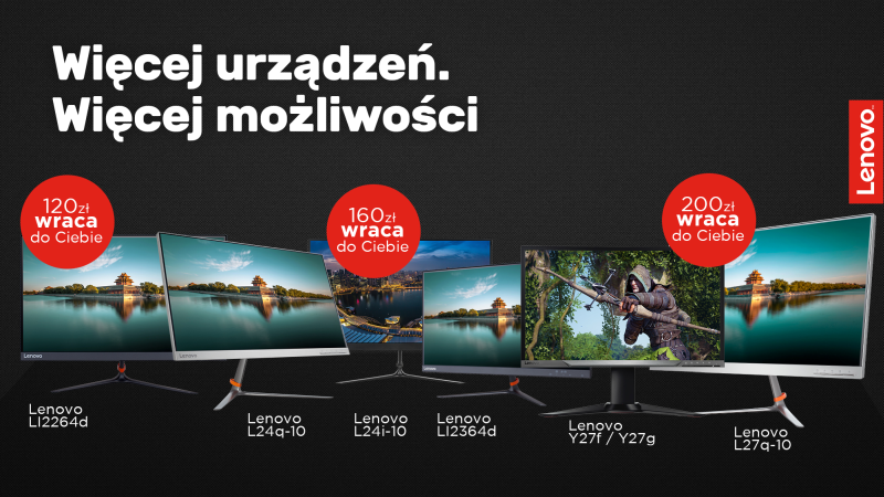 Cashback Lenovo monitory