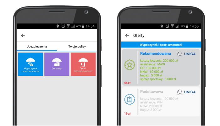 SkyCash - zakup ubezpieczenia UNIQA
